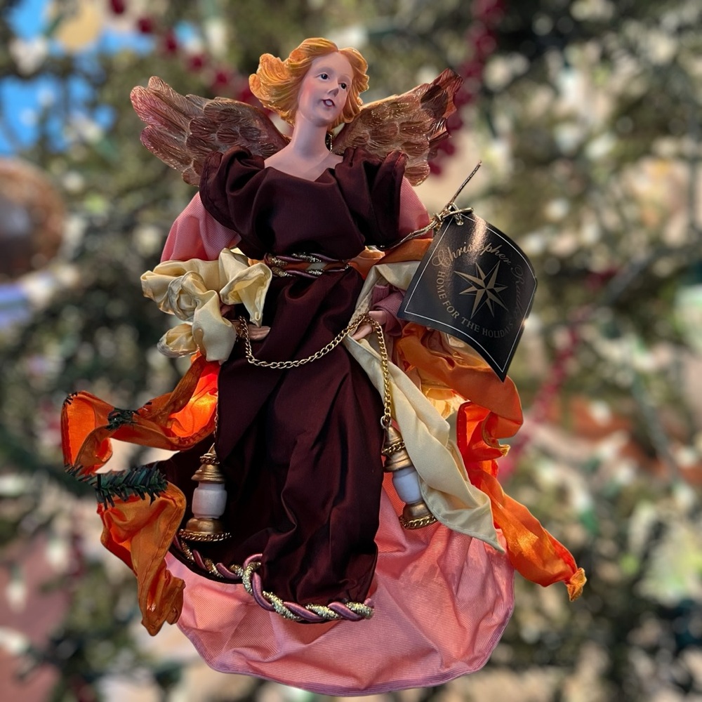 Christopher Radko Home for The Holidays RARE Burgundy Neapolitan Angel Ornament